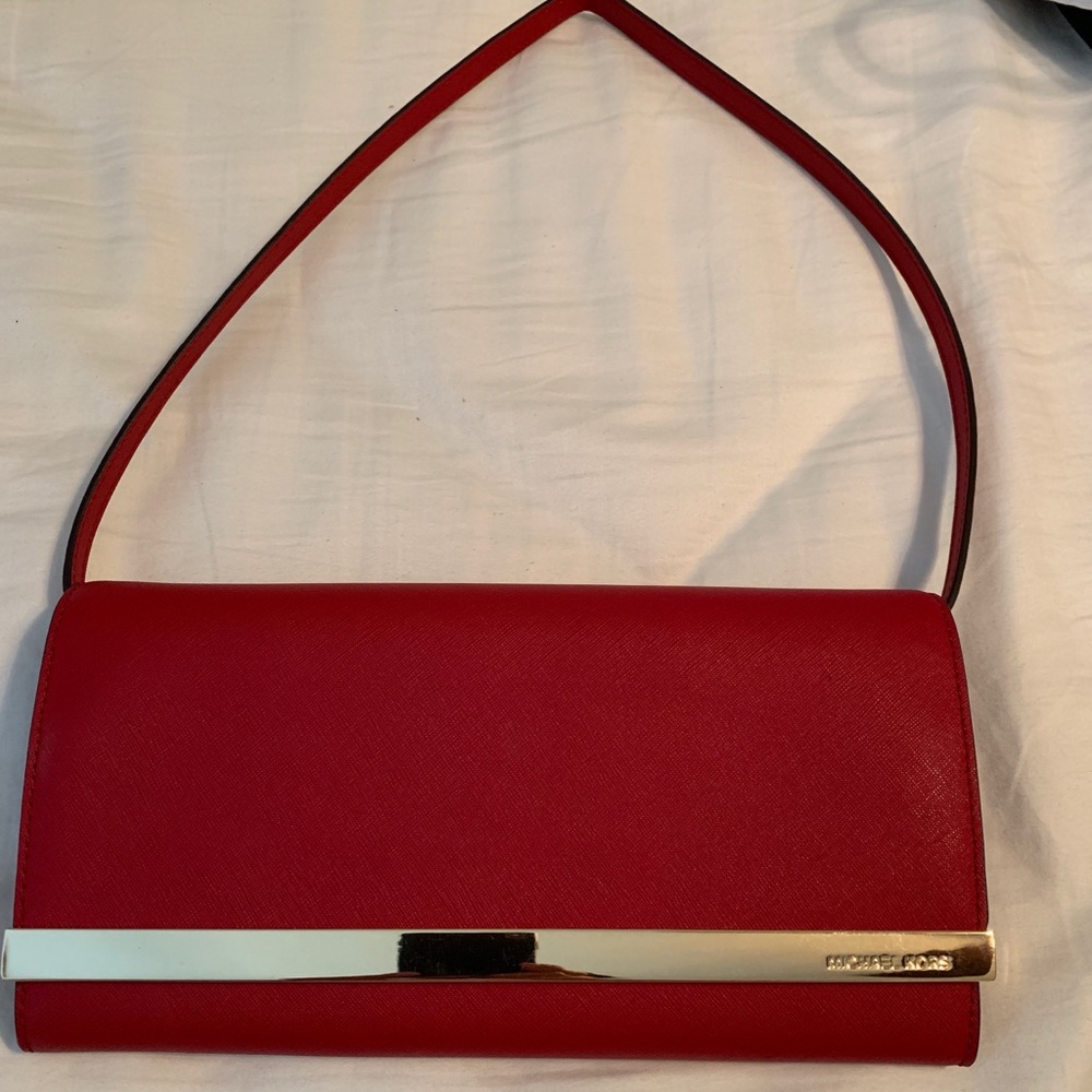 NWT Michael Kors Tilda Red Clutch